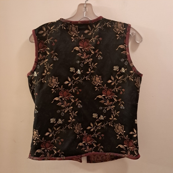 Vtg Coldwater Creek Vest Women's Small S Heavily Embroidered Asian Oriental Art - Picture 5 of 7